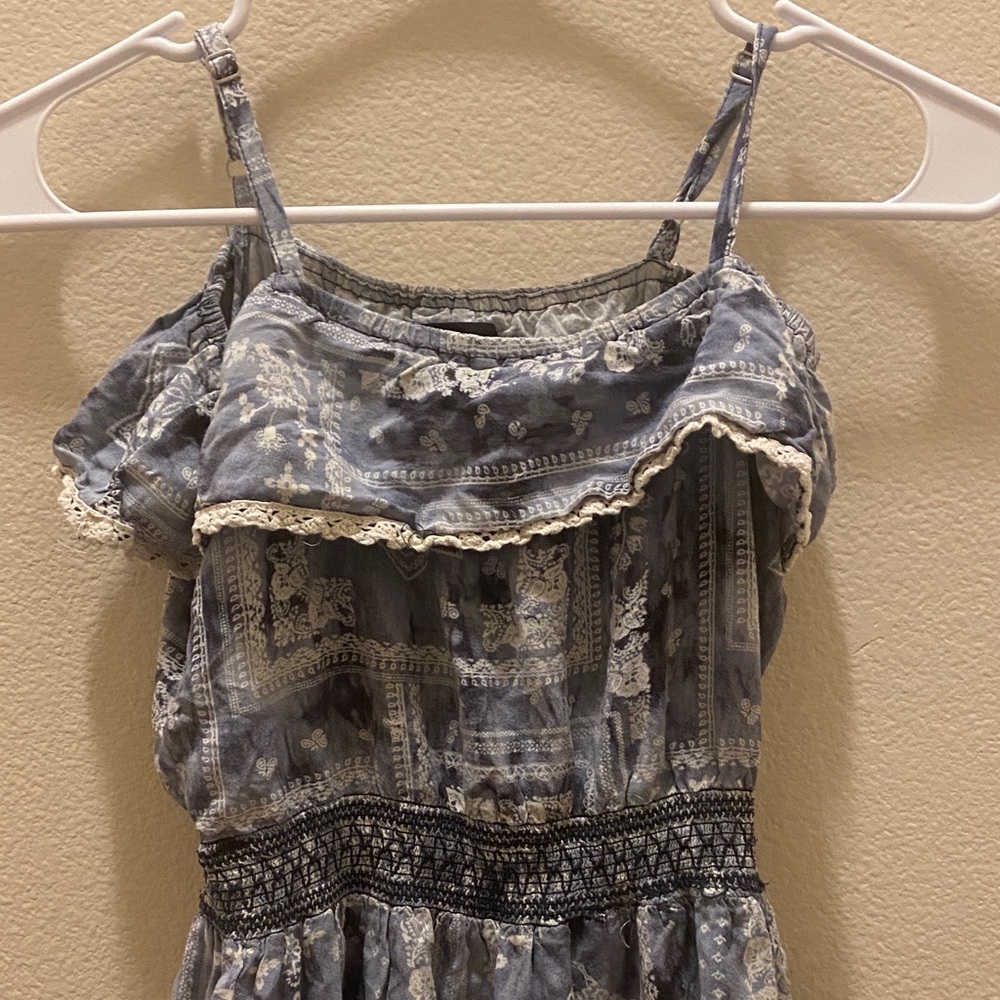 Art Class blue Patterned Ruffle Sundress - Picture 2 of 5